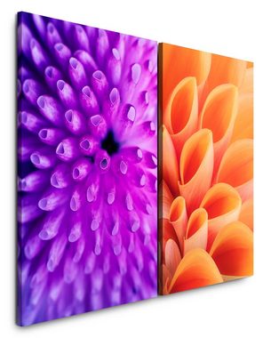 Sinus Art Leinwandbild 2 Bilder je 60x90cm Koralle Unterwasser Violett Bküten Stimmig Farbenfroh Makrofotografie