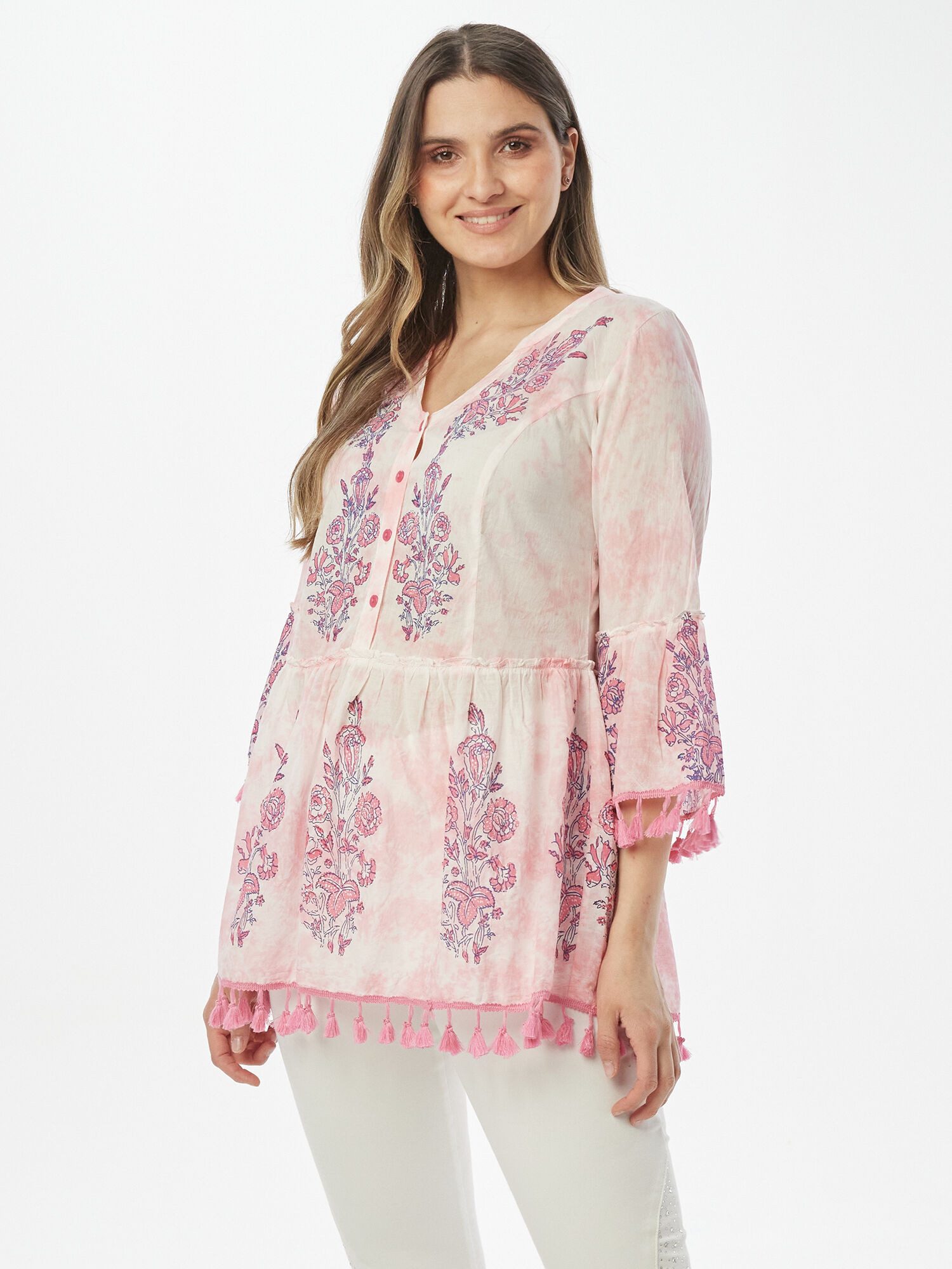 Tunika Longbluse Figurumspielend