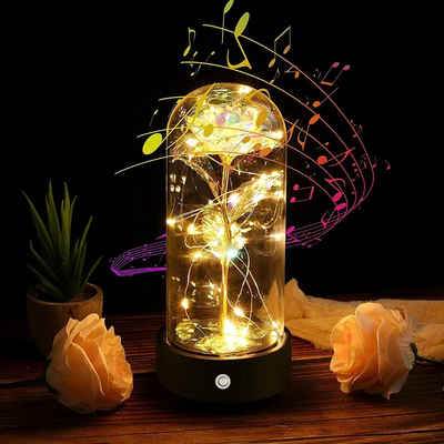 Rosnek Spieluhr Rotated, mit LED-Leuchten, Valentinstag Weihnachten Hochzeit, (1-tlg), Rose Music Box; Jahrestag Geburtstag Geschenke