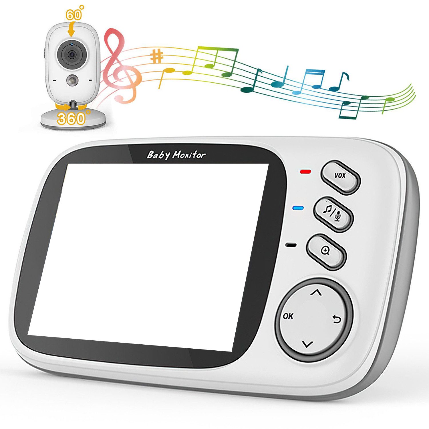 Babyphone Babyphone Babymonitor mit Zwei-Wege-Audio,Nachtmodus&Temperaturanzeige