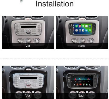 GABITECH 7 zoll Android 13 Autoradio GPS Navi Android für Ford Focus II Transit Einbau-Navigationsgerät (S-Max, Mondeo 9, Galaxy II, C-Max, Kuga. Drahtlos Carplay)
