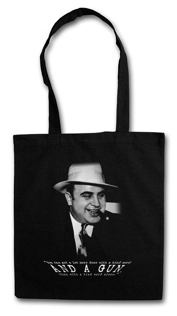 Beuteltasche Al Capone Classic Portrait Stofftasche Mafia Mob Familia Chicago US