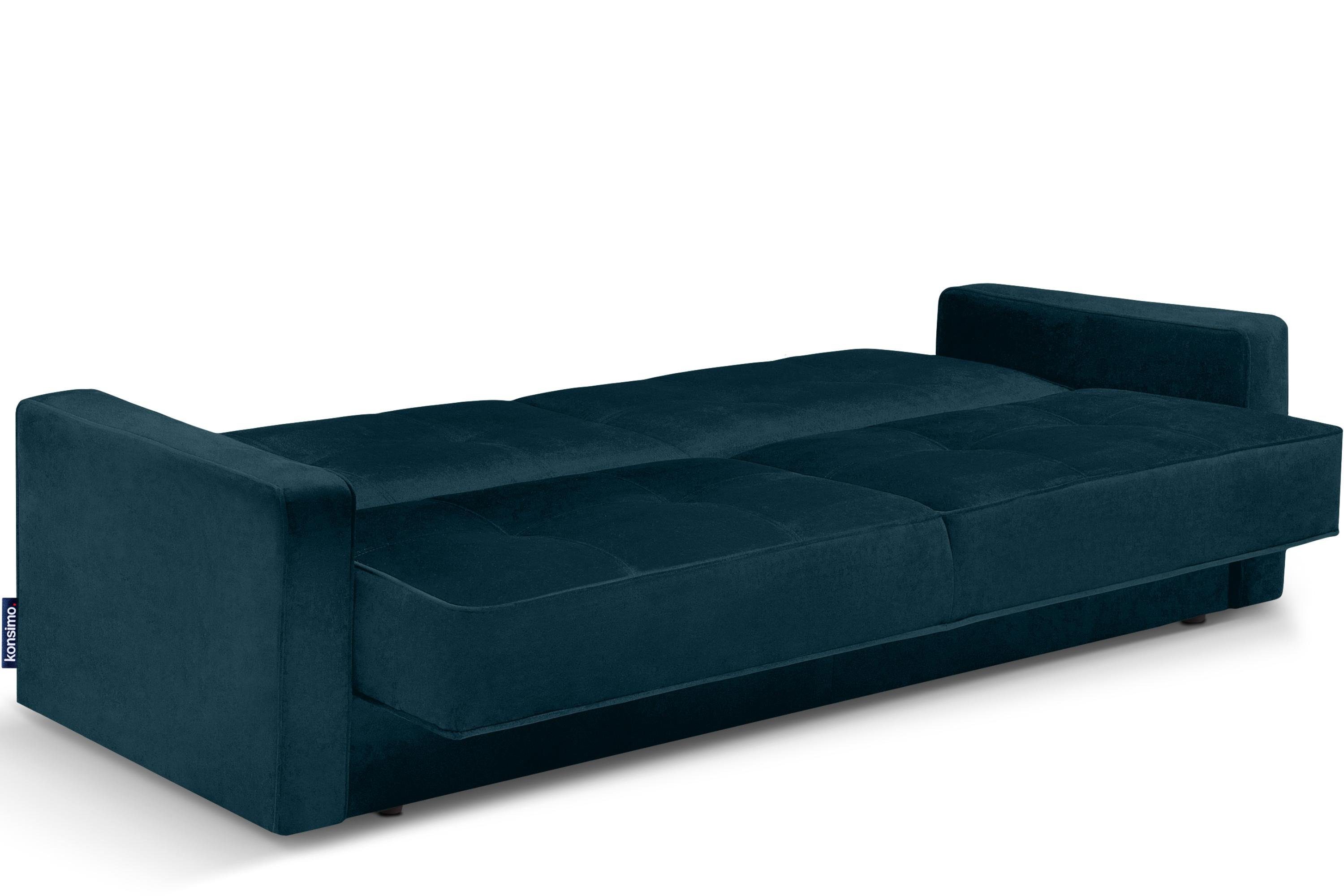Schlaffunktion Personen, Schlafsofa mit Sofa mit 3 ORIO Wellenunterfederung, Liegefläche: Konsimo 219x90cm,