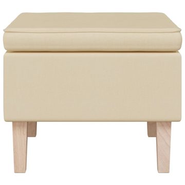 vidaXL Hocker Hocker mit Holzbeinen Creme Stoff (1 St)