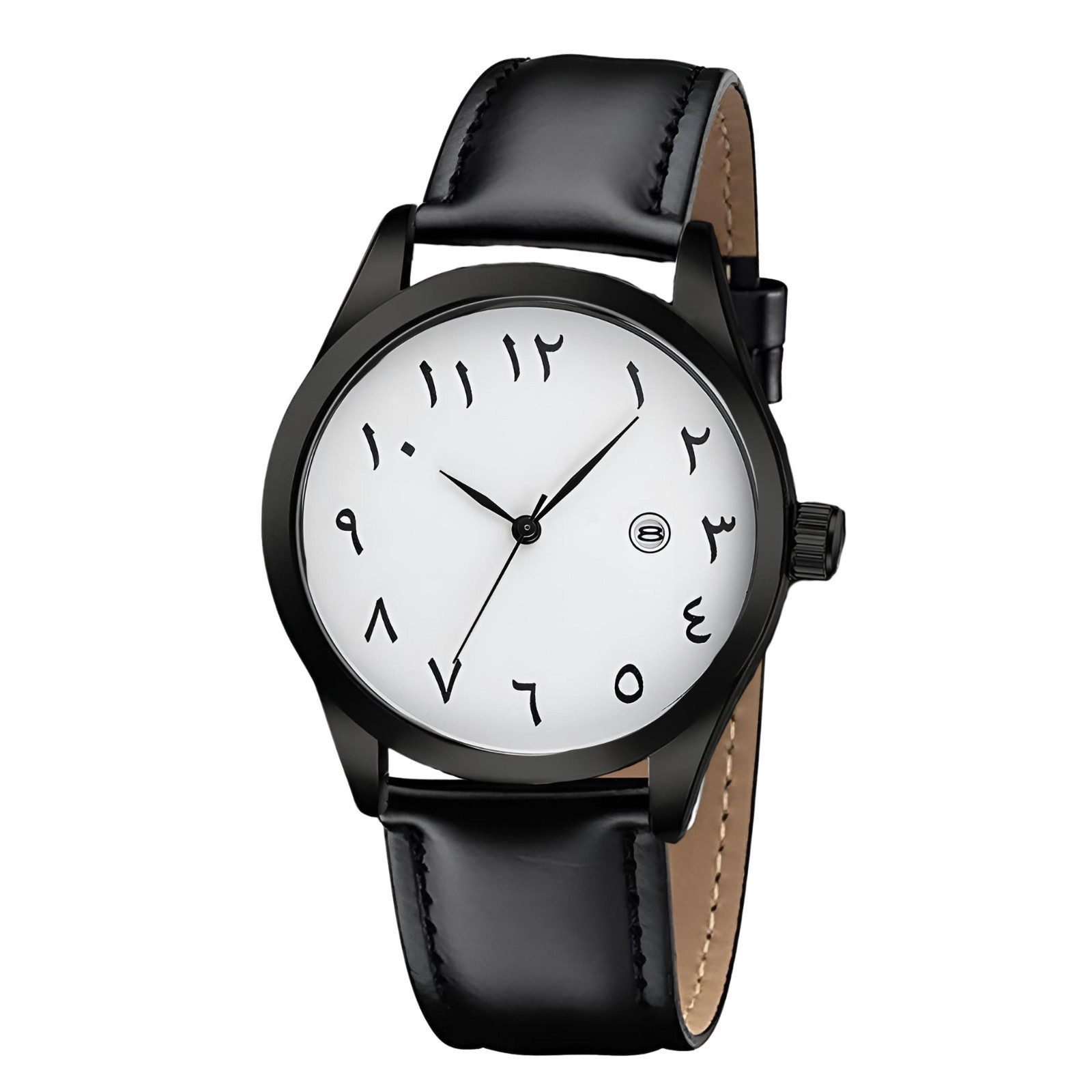 S&T Design Quarzuhr Herrenuhr Arabische Zahlen Armbanduhr, (inkl. Uhrenbox), Herren Uhr Arabisch Datum Wasserdicht 3BAR