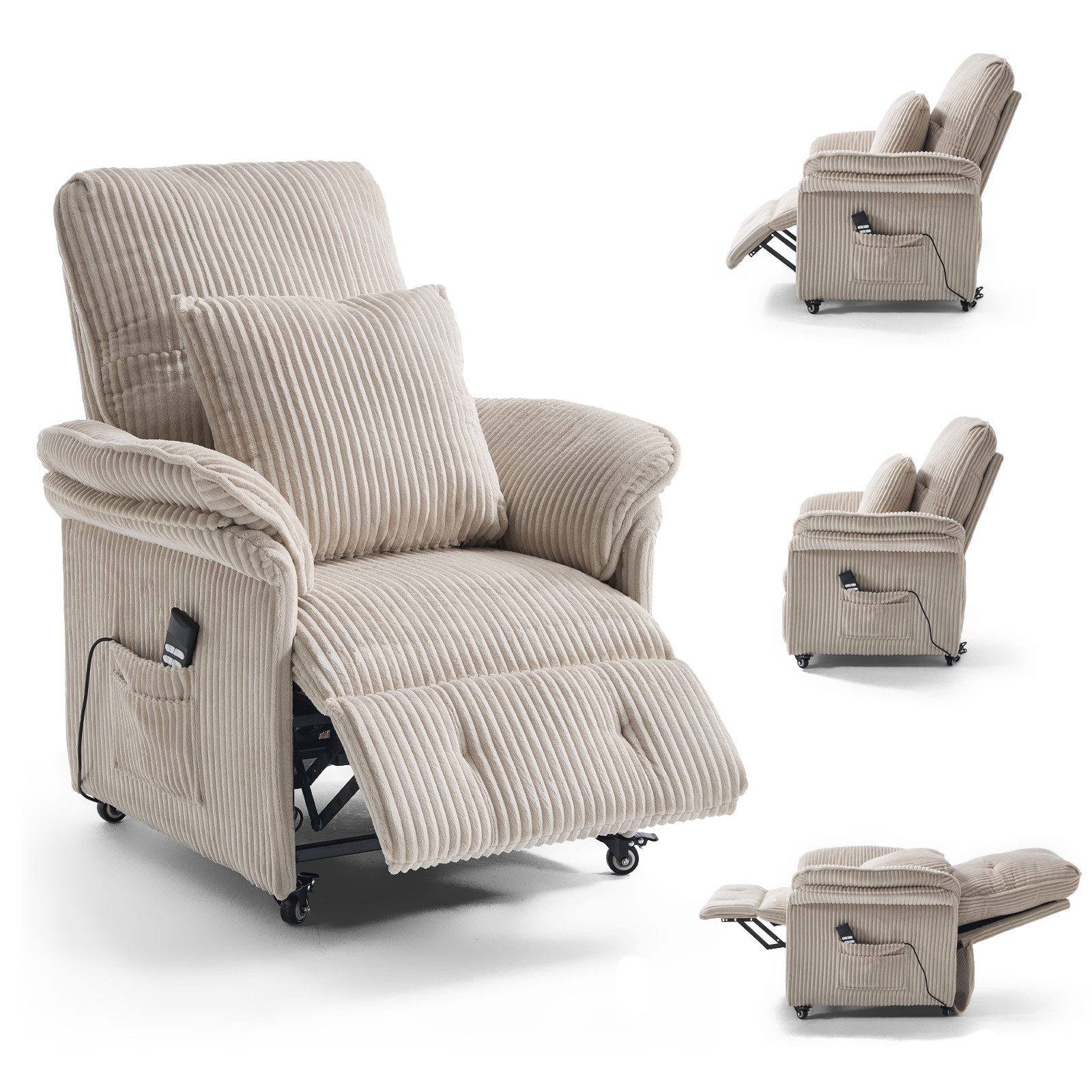 Happy Home Relaxsessel 2 Motoren Elektrischer Relaxsessel, Fernsehsessel mit Liegefunktion