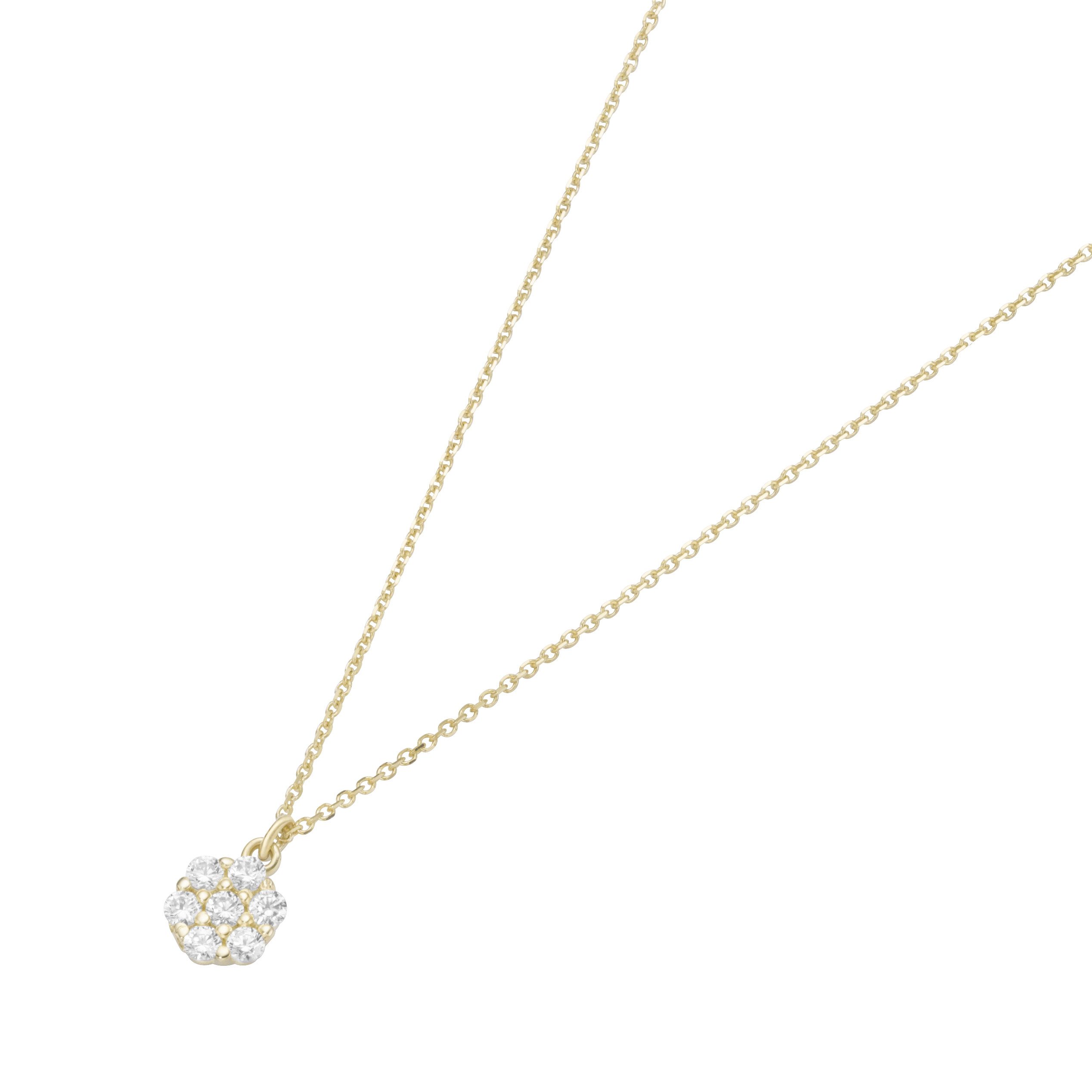 Luigi Merano Goldkette Blüte mit Zirkonia, Gold 375