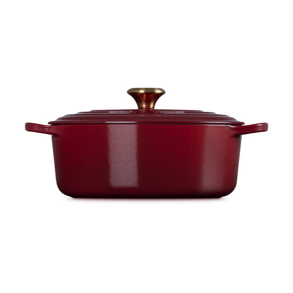 LE CREUSET Bräter Bräter mit Deckel 31 cm Signature Garnet, Gusseisen, Schmortopf, Cocotte, Bratentopf, ca. 6-7 Personen, Ø31cm, Gusseisen