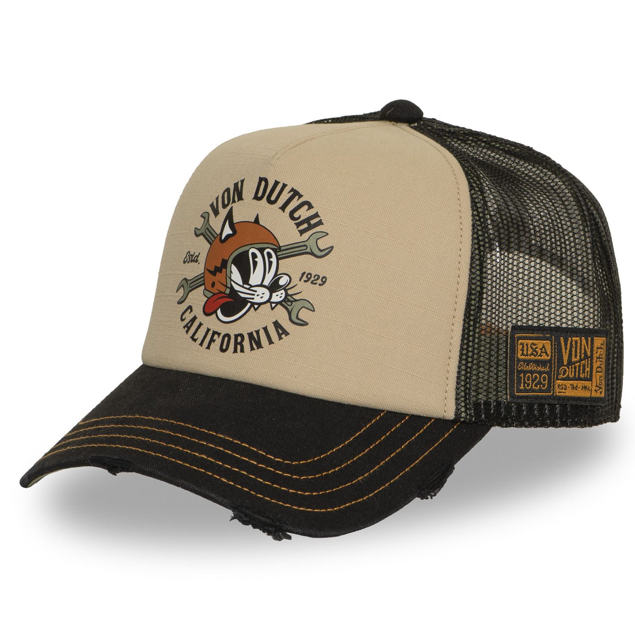 Von Dutch Trucker Cap Von Dutch Originals Trucker Cap - CREW DEVIL HARD BEAST RACING (Basecap, Basecap, Meshcap, Trucker Kappe) Used-Look