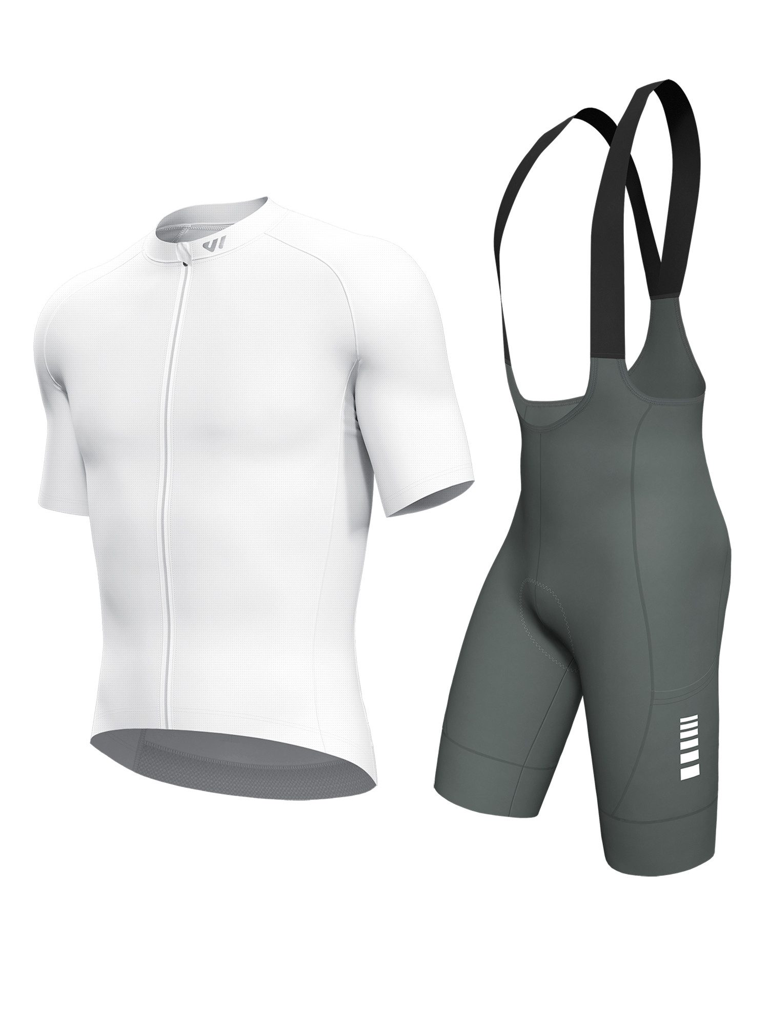 Wulibike Radtrikot Herren Kurzarm Gravel-Trikot für Bikepacking, Fahrradbekleidungsset (2-tlg) Herren Gravel-Set mit Y-Trägerhose und 6 Cargo-Taschen