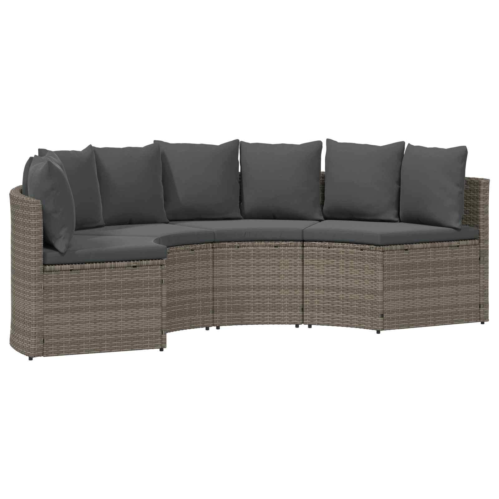 vidaXL Loungesofa Sofa Set 2 stk. Grau Massives nholz und Poly Rattan, 2 Teile