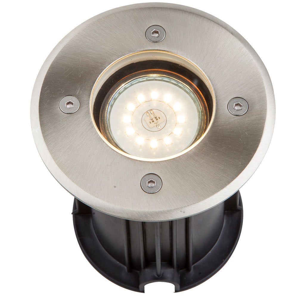 GLOBO LIGHTING LED Einbaustrahler, Leuchtmittel nicht inklusive, Boden Spot Einbau Прожектори Garten Weg Hof Einfahrt IP65 Edelstahl