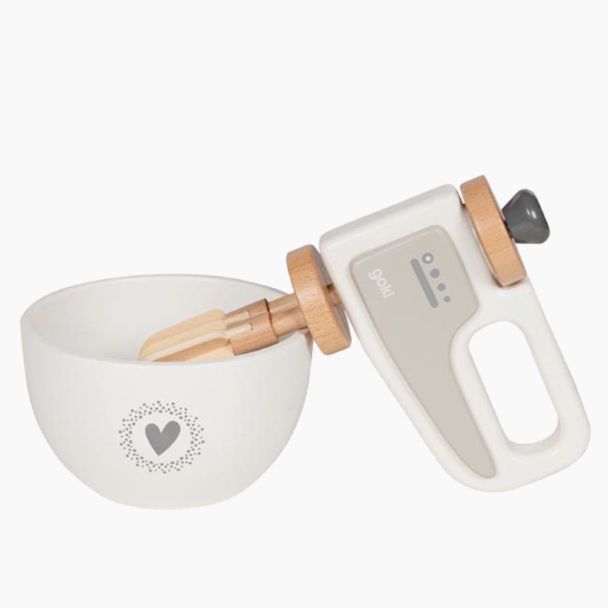 goki Kinder-Rührgerät Handmixer mit Rührschüssel, (packung, 2-tlg., spar set), aus Massiv Holz