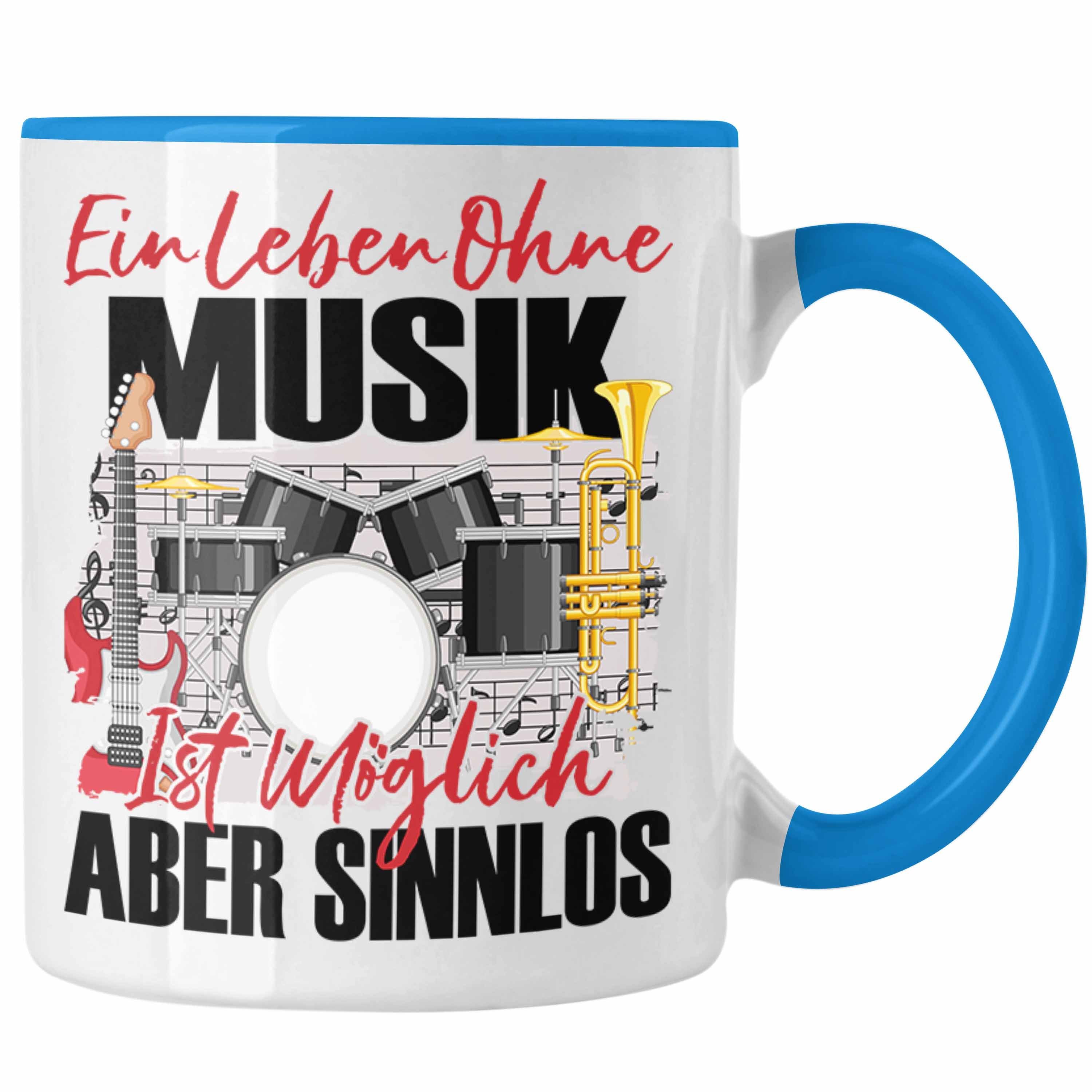 Trendation Tasse Trendation - Musiker Tasse Geschenk Spruch Band Geschenkidee Ein Leben Blau