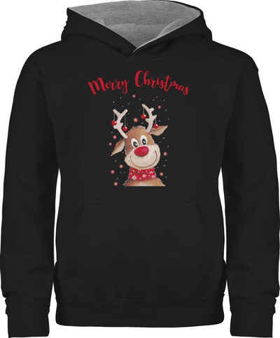 Shirtracer Hoodie Merry Christmas Rentier Weihnachten Kleidung Kinder