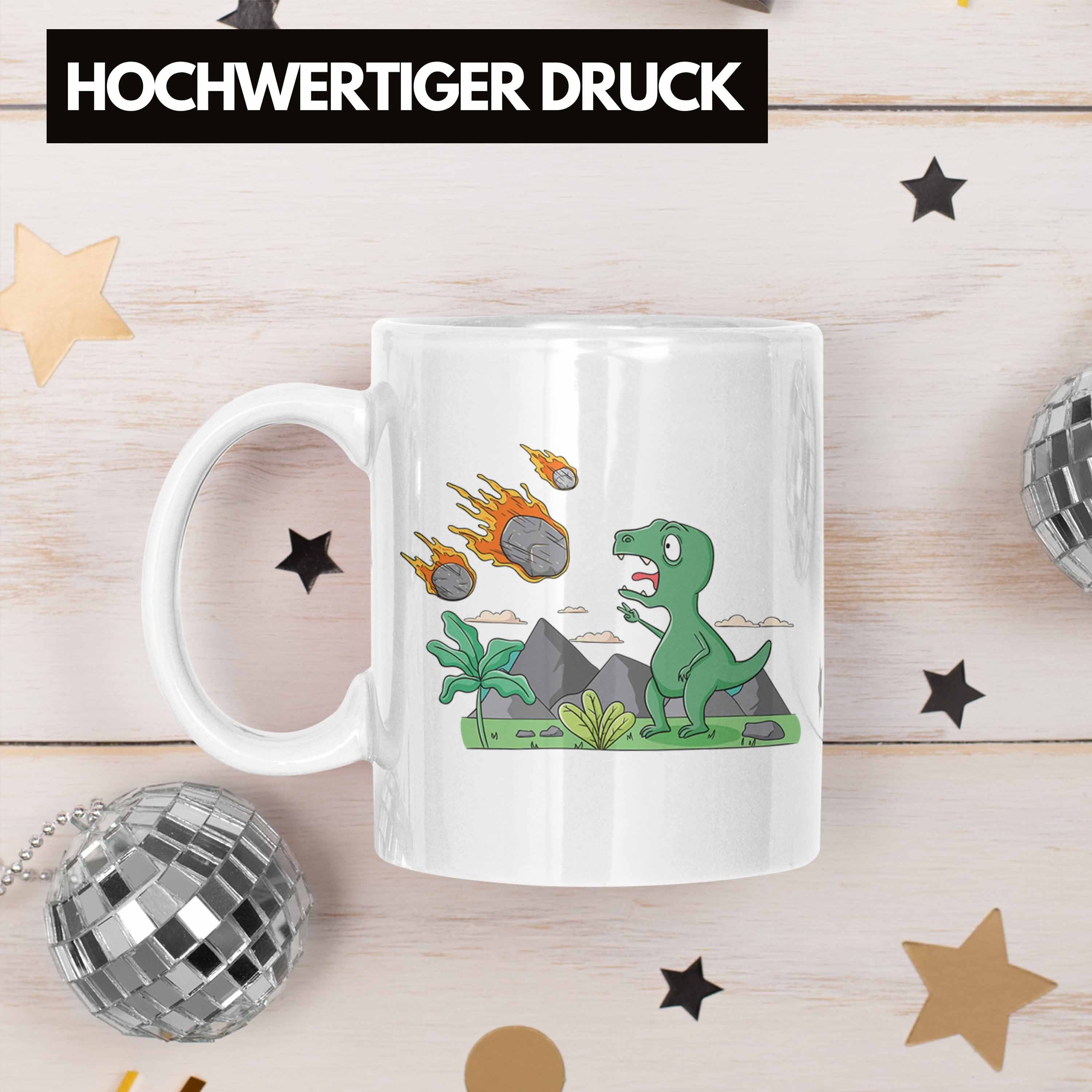 Trendation Tasse Geschenk Dinosaurier Weiss Grafik Lustig Tasse