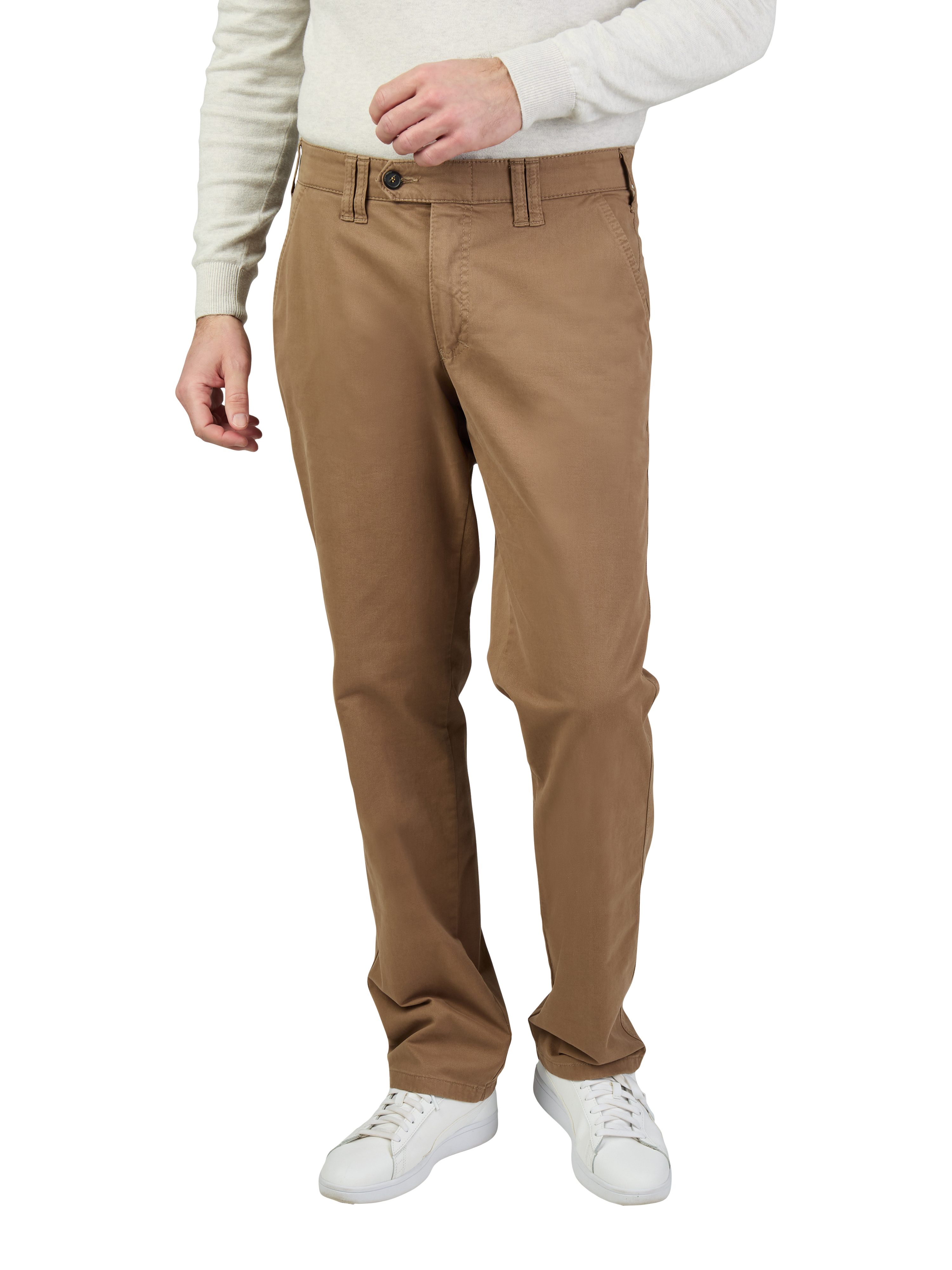 Club of Comfort Chinohose Chino/Flat Front Hose DENVER 4402 - beige - Herrenhose - 26 Elegante Flat-Front Hose, elastischer Komfortbund, Reißverschluss-Sich