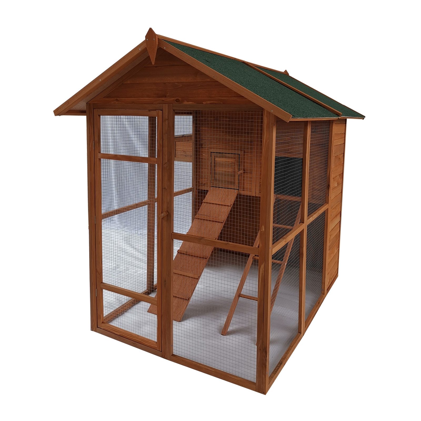 HTI-Living Hühnerstall Großes Hühnerhaus mit Freilaufgehege, Vogelvoliere Freigehege Hühnerstall