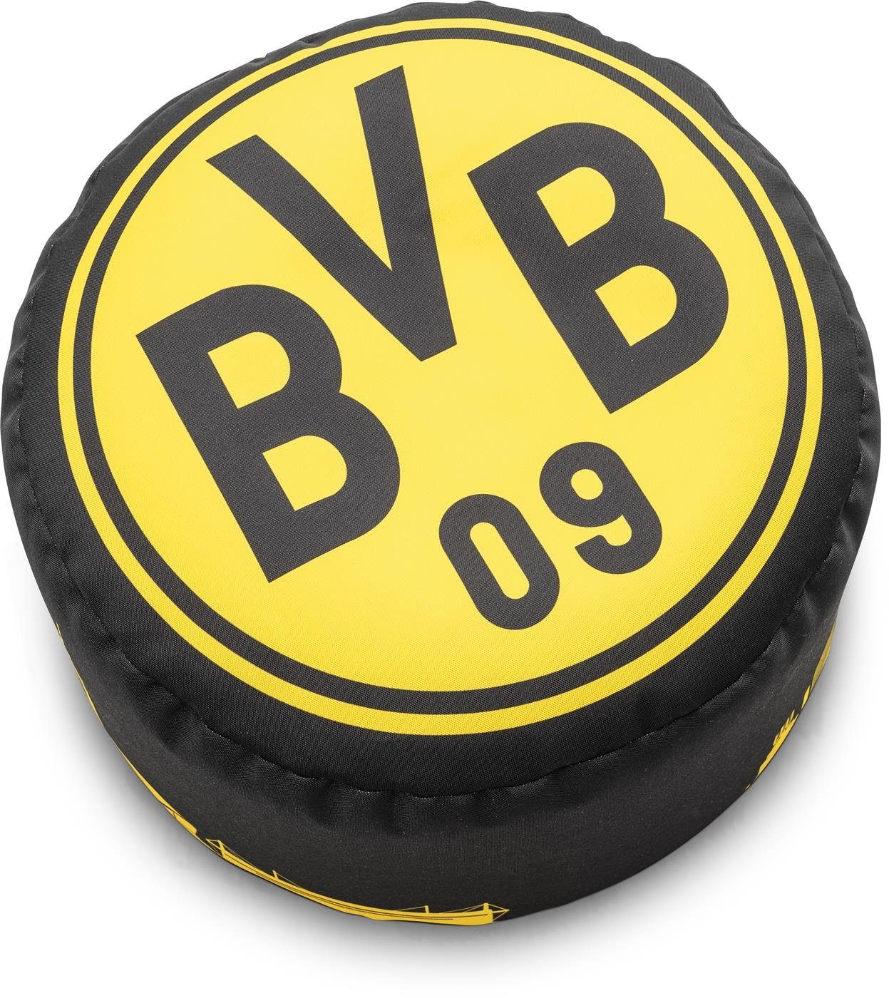 Magma Heimtex Sitzsack BVB Borussia (1 Dortmund Füllung St., gelb VIP Fanartikel Dotcom Sitzpouf), schwarz mit