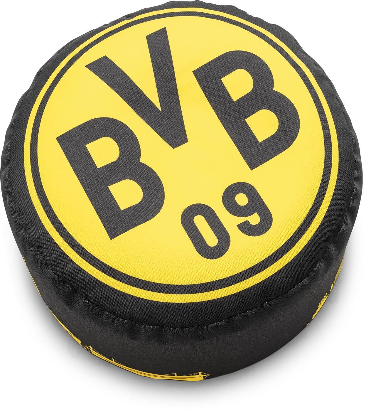 (1 Dotcom Sitzsack St., schwarz Magma VIP BVB Füllung Sitzpouf), gelb Dortmund Borussia mit Fanartikel Heimtex