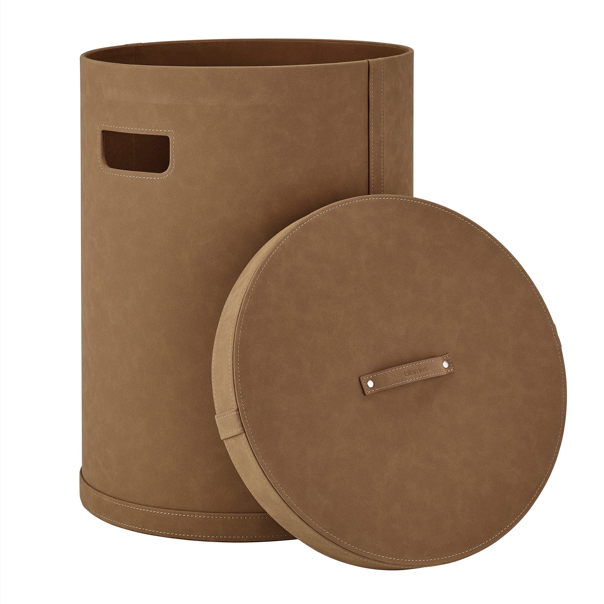 blomus Wäschebox Wäschesammler -SAHLA- Wäschesack, Sammler: aus Wildleder, Zylindrische Form, inkl. Verschluss, Komfort