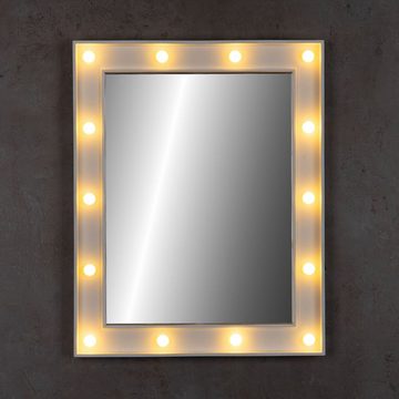 Levandeo® Wandspiegel, Wandspiegel LED Spiegel Weiß 39x49cm Wanddeko Schminkspiegel Mit