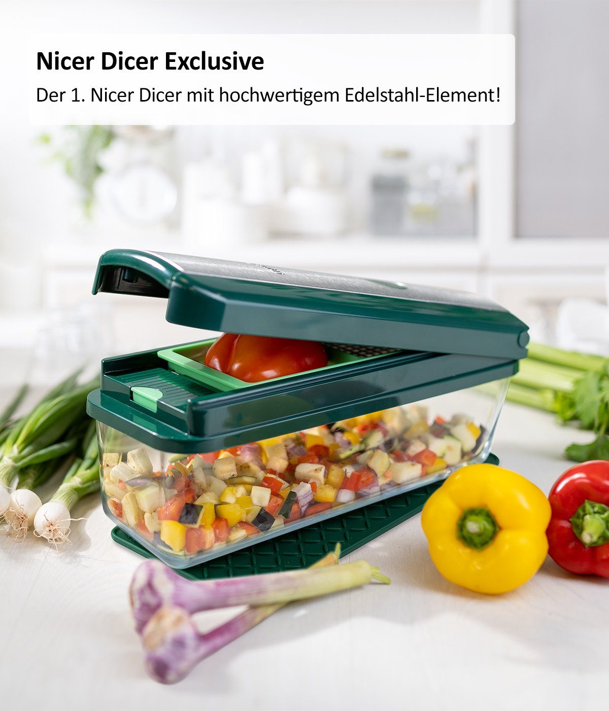 Genius Gemüseschneider Nicer Dicer Zubehör-Set 6-teilig, Messereinsätze mit dem Nicer Dicer Exclusive kompatibel – Bild 4 von 5