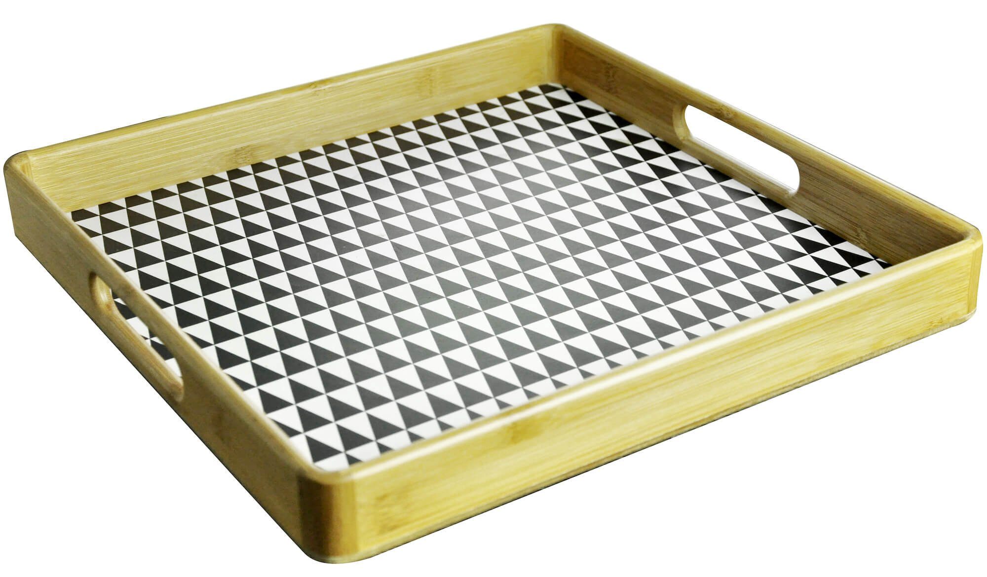 Sendez Tablett Serviertablett Servierplatte, mit Holztablett Holz, (1-tlg) Tablett Motiv