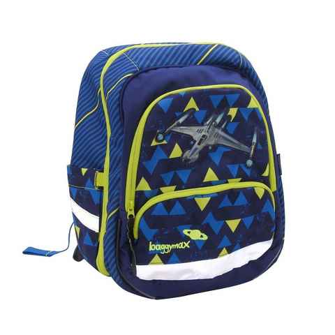 BAGGYMAX Schulranzen, Baggymax Schulrucksack Spaceship Rucksack Schule Ranzen Junge blau