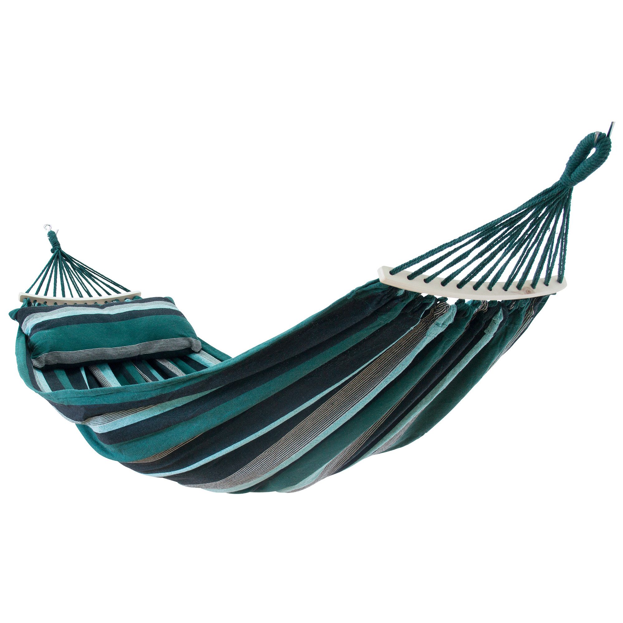 yourGEAR Hängematte yourGEAR Bali Smaragd Hängematte mit Stangen 220x120cm 240kg Kissen