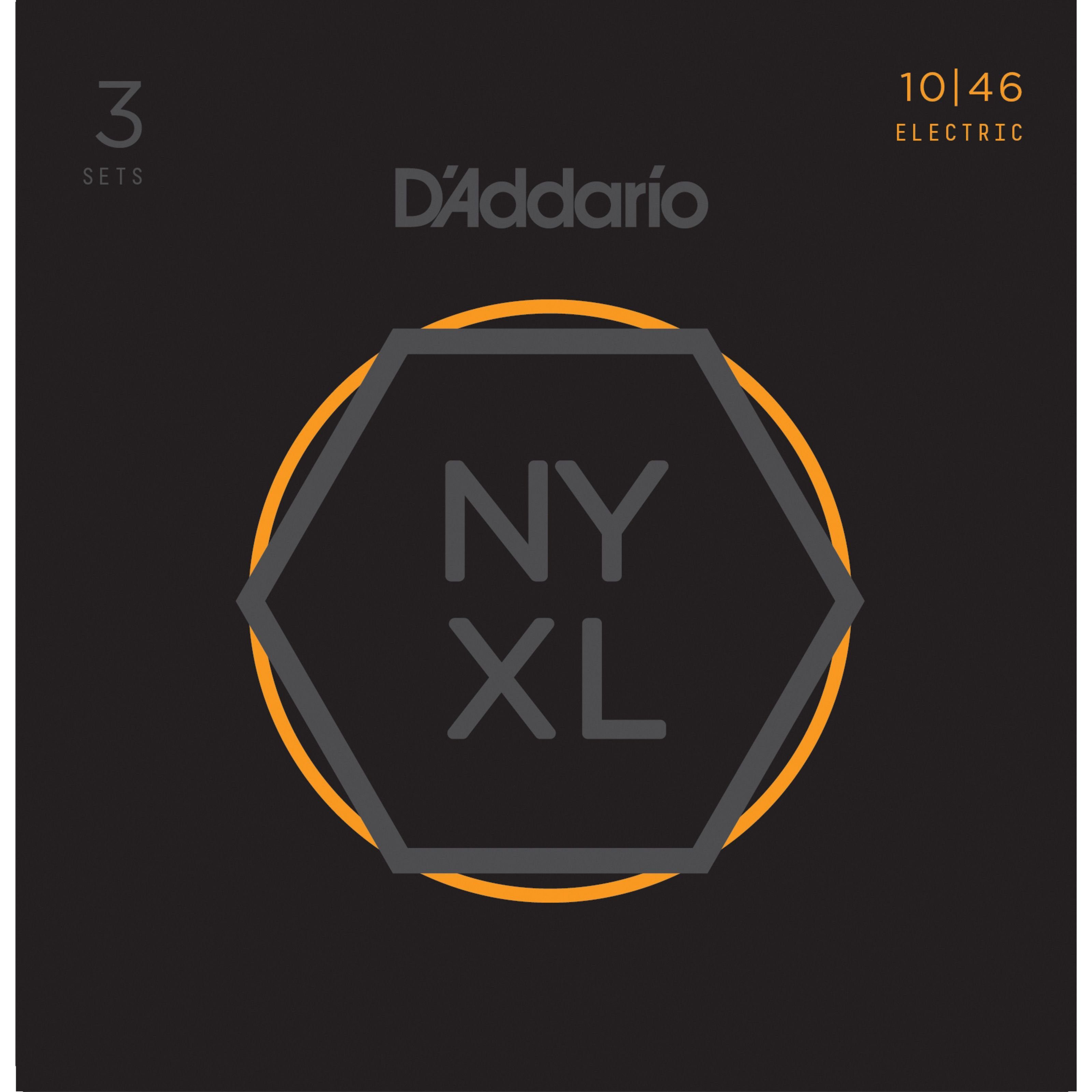 Daddario Струны, (NYXL1046-3P 10-46 Carbon Steel Alloy - 3er Set), NYXL1046-3P 10-46 Carbon Steel Alloy - 3er Set - E-Gitarrensaiten