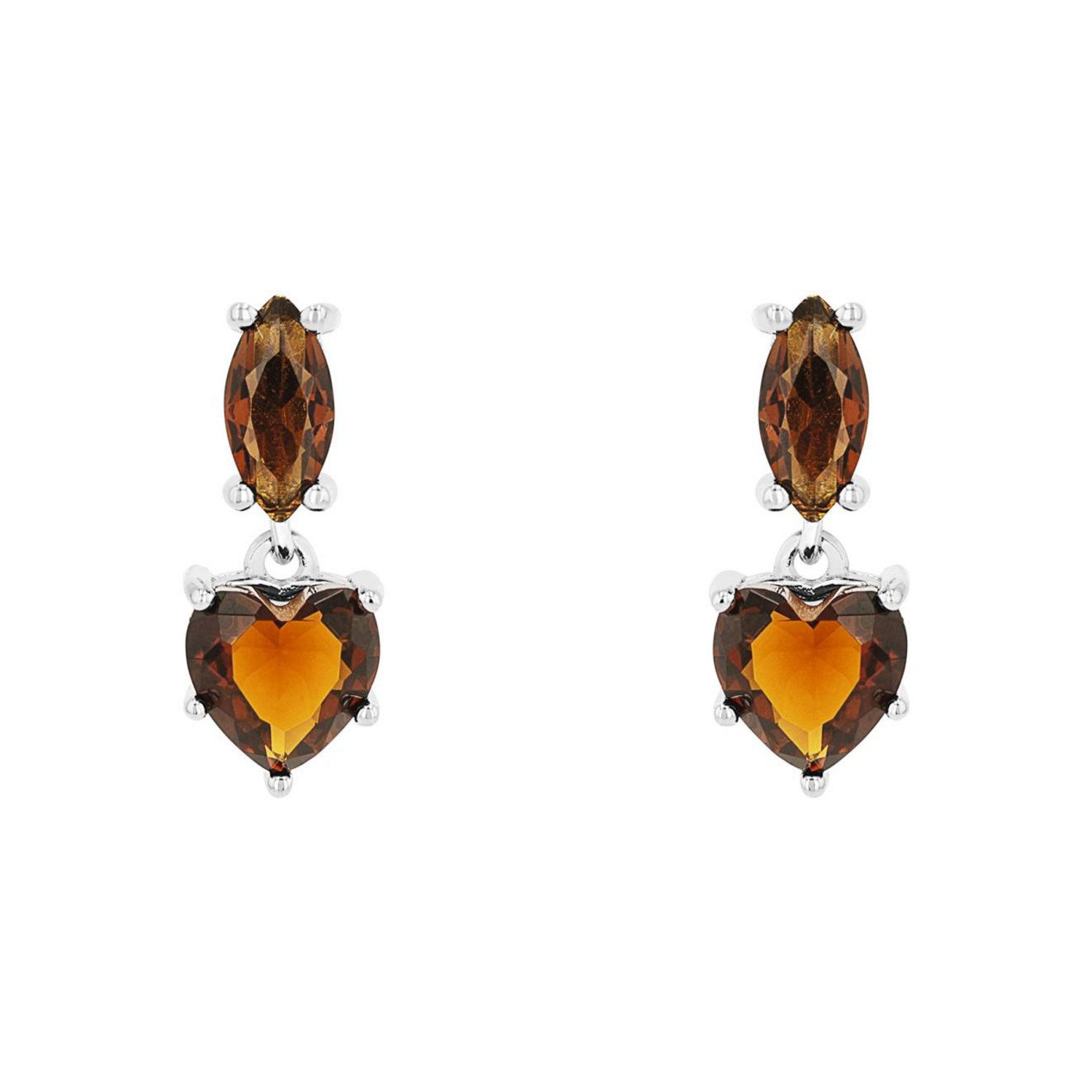 Amor Paar Ohrstecker Schmuck Geschenk, Herz, mit Glasstein