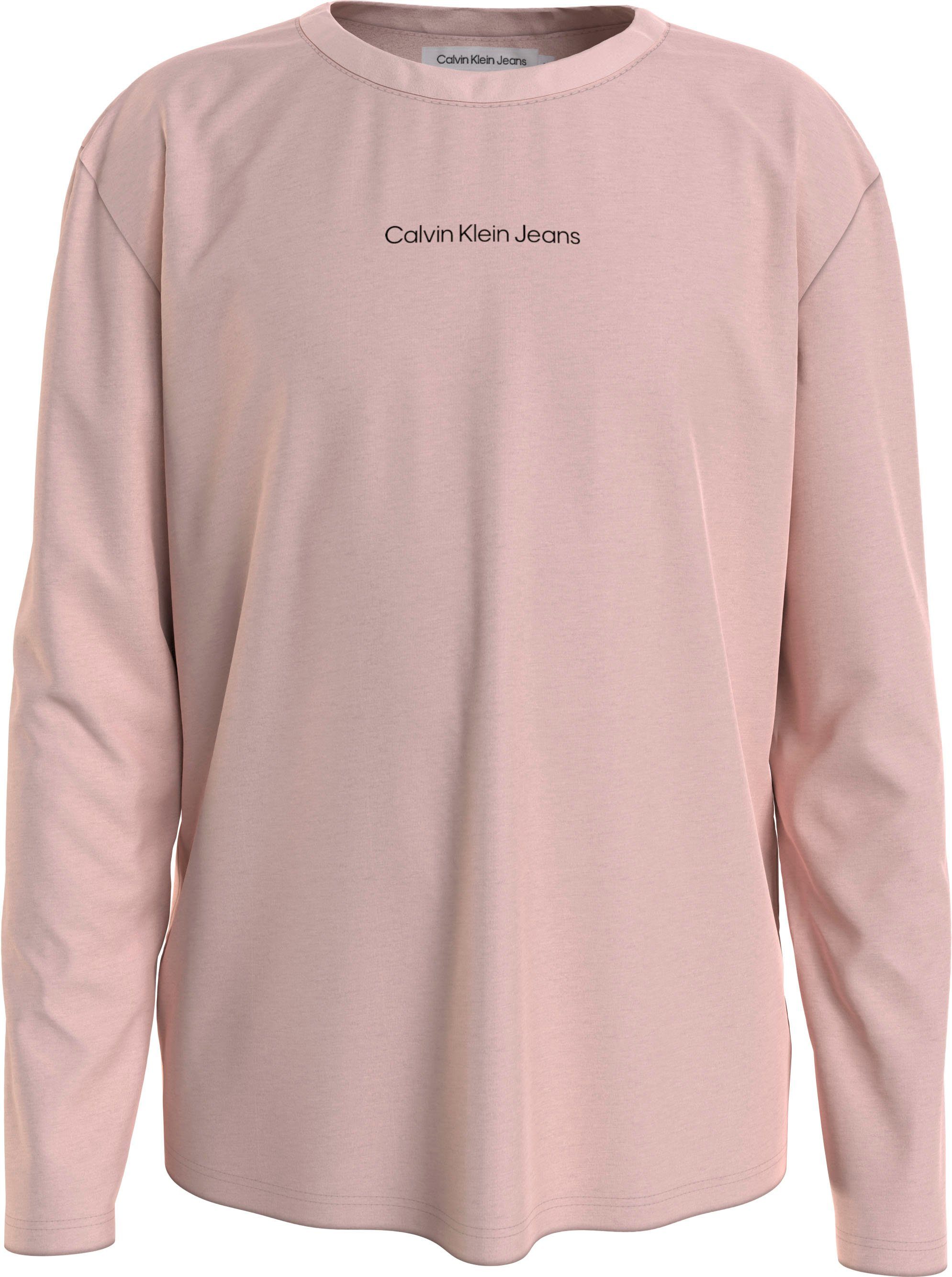 Calvin Klein Jeans Langarmshirt CKJ LOGO LS T-SHIRT rosa | Rundhalsshirts