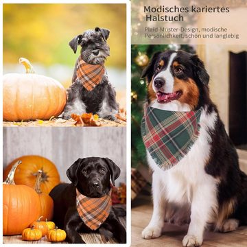 MAGICSHE Hunde-Halsband Weihnachten Tier-Halstuch mit Quaste Tartan Rand