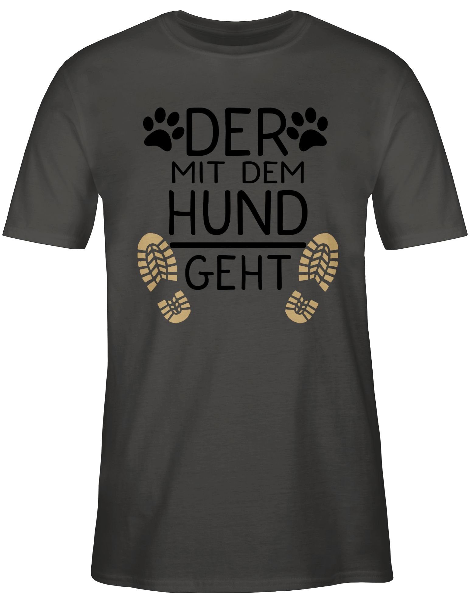Hundebesitzer Der schwarz Dunkelgrau mit T-Shirt für Geschenk geht Hund dem - Shirtracer 01