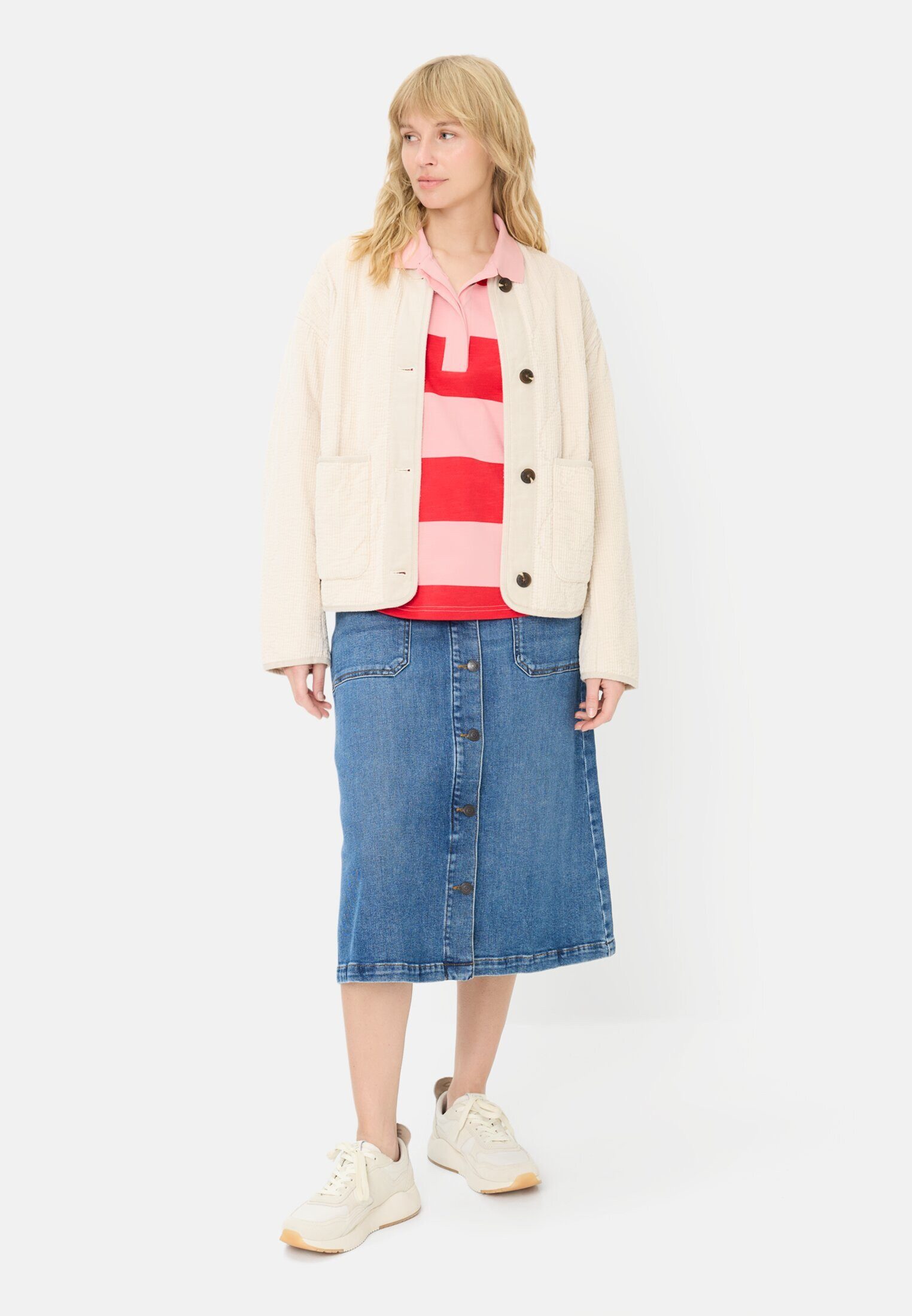 camel active Sweatshirt Sweatshirt mit Knopfleiste Langarm