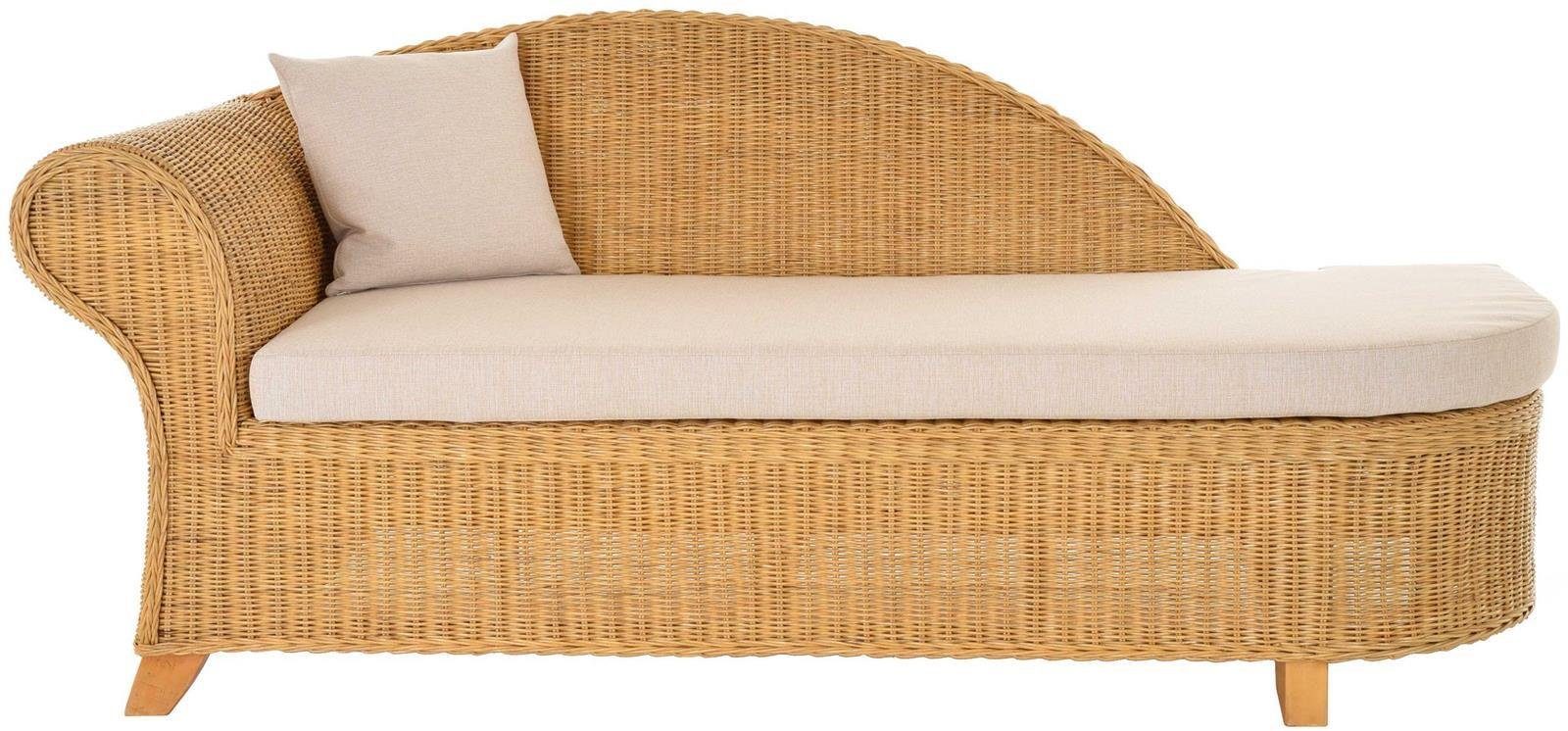Krines Home Recamiere »Rattan Recamiere Elegance Rattanliege Chaiselongue Rechts mit Polster«