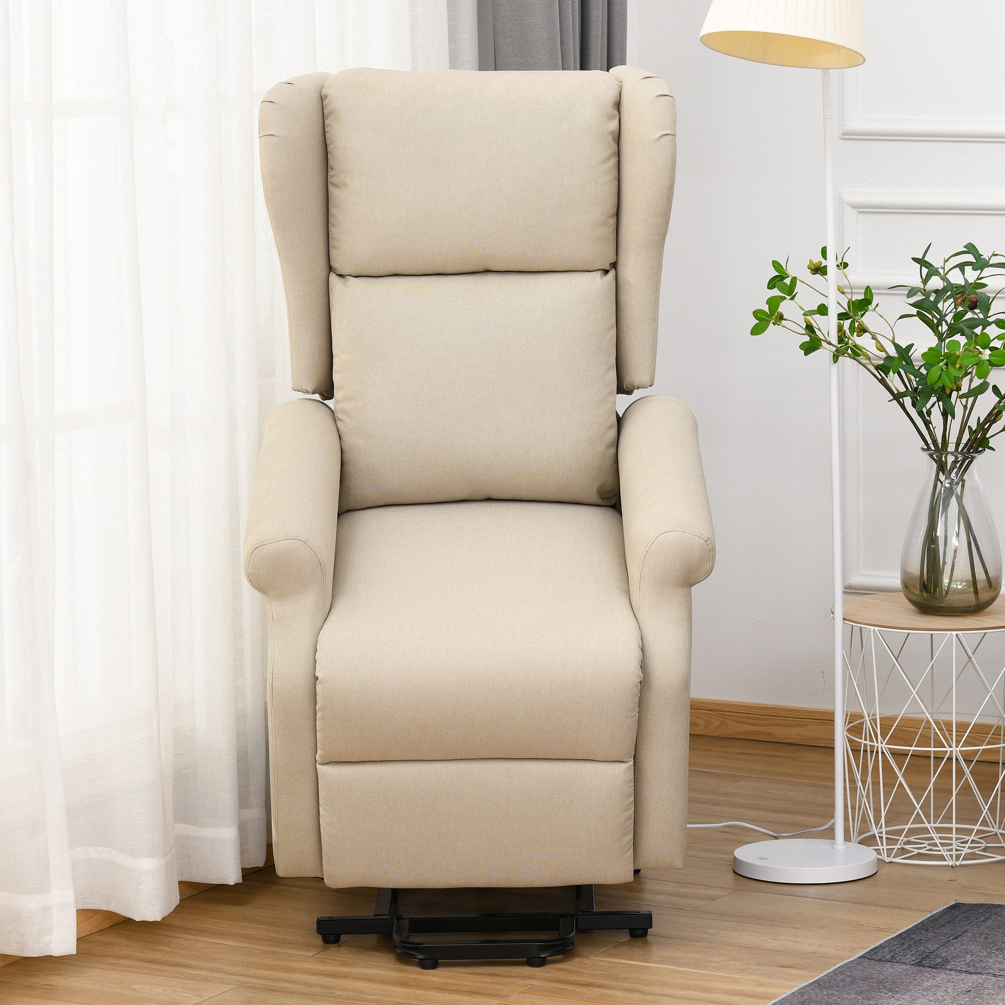 HOMCOM Relaxsessel Fernseh-/TV-Sessel mit Liegefunktion und Fernbedienung (Set, 1-St., 1), Elektrische Aufstehhilfe, Seitentasche