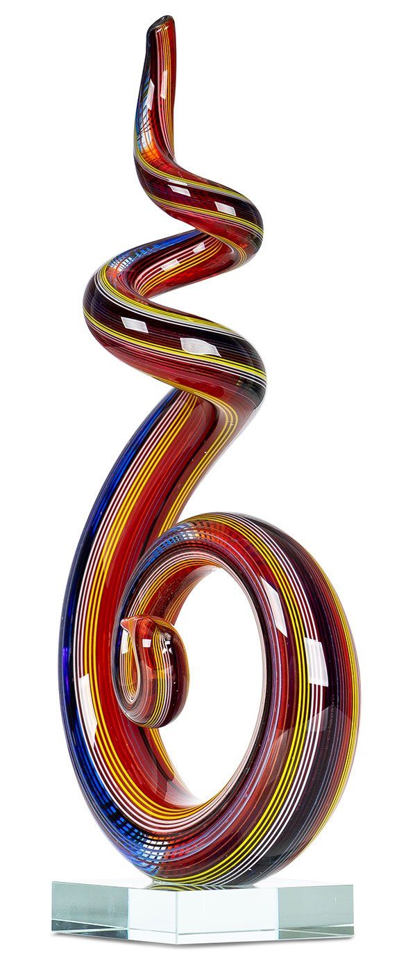 Levandeo® Skulptur, Designer Kunst Skulptur Glas 34x16 Dekofigur 1 cm Thai Chi Unikat Variante