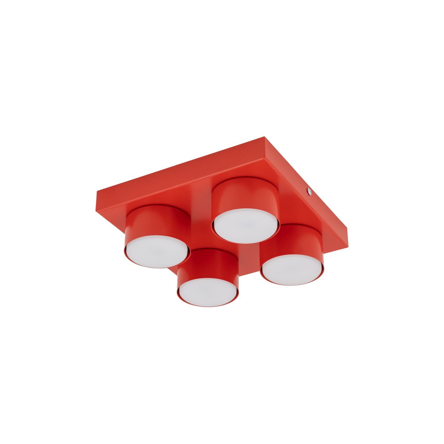 Licht-Erlebnisse Deckenleuchte ELORA, ohne Leuchtmittel, Metall GX53 B: 23 cm Rot 4-flammig eckig Modern