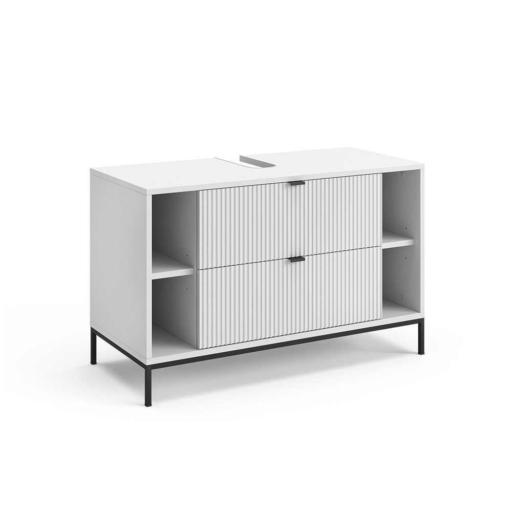 Vicco Waschbeckenunterschrank Eliza, Weiß, 100 x 63 cm mit 2 ausziehbaren Schubladen (1-St)