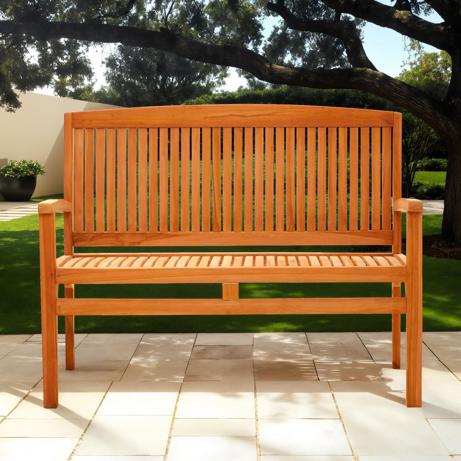 CARO-Möbel Gartenbank SARTI, Gartenbank Holzbank Outdoor günstig online kaufen