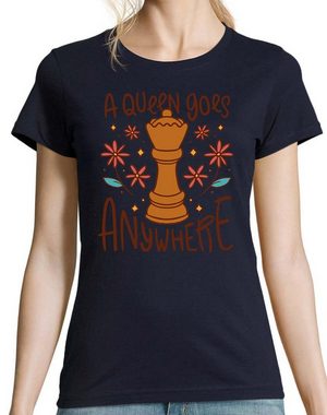 Youth Designz T-Shirt "A Queen Goes Anywhere" Damen Shirt mit trendigem Frontprint