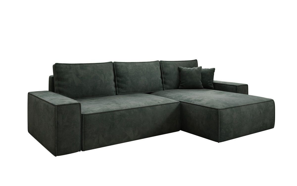 Luxusbetten24 Schlafsofa Designer Sofa Lunaro in Cord, mit Stauraum und Schlaffunktion