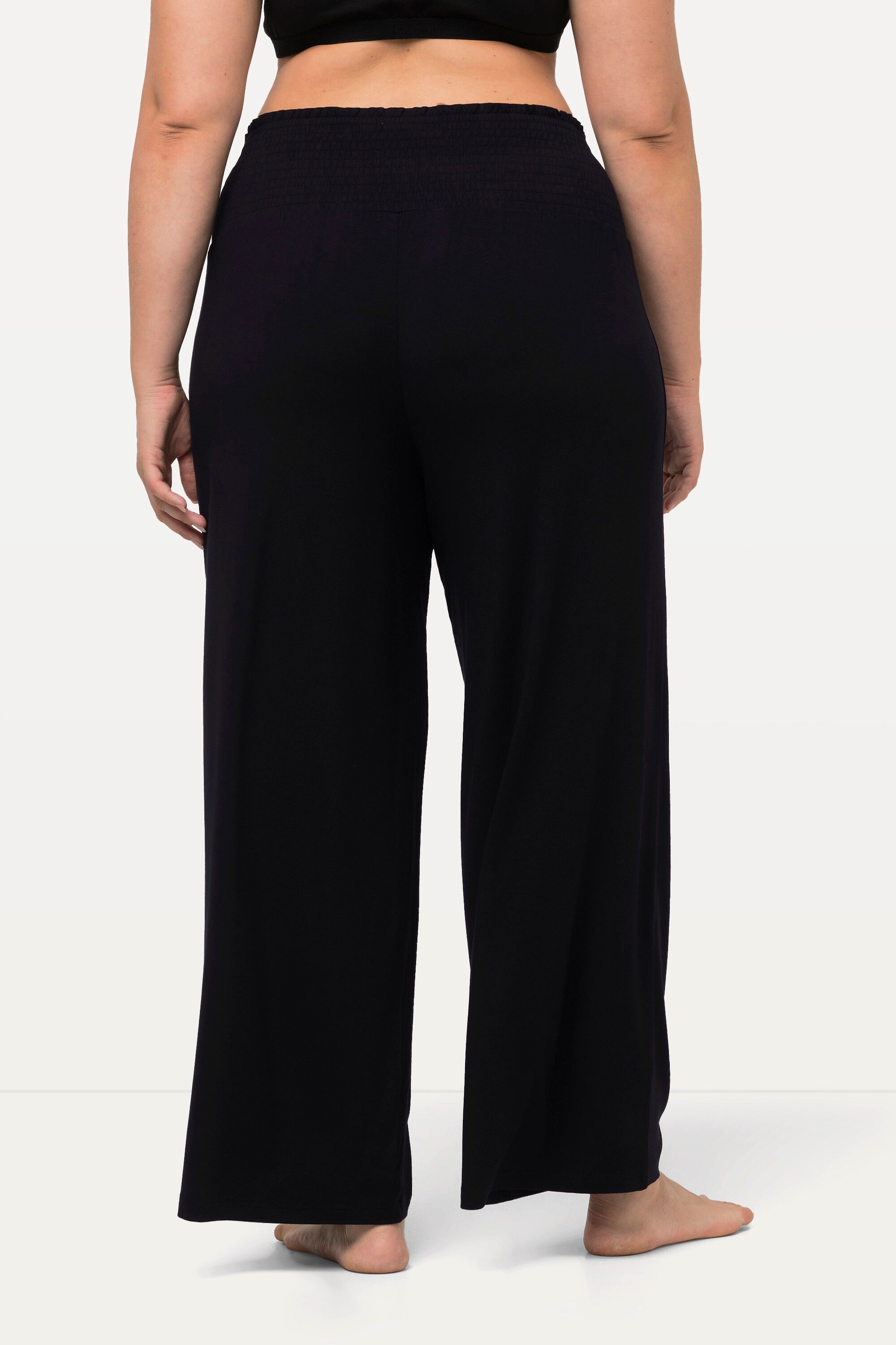 Ulla Popken Schlupfhose Marlenehose weites Bein Jersey breiter Elastikbund