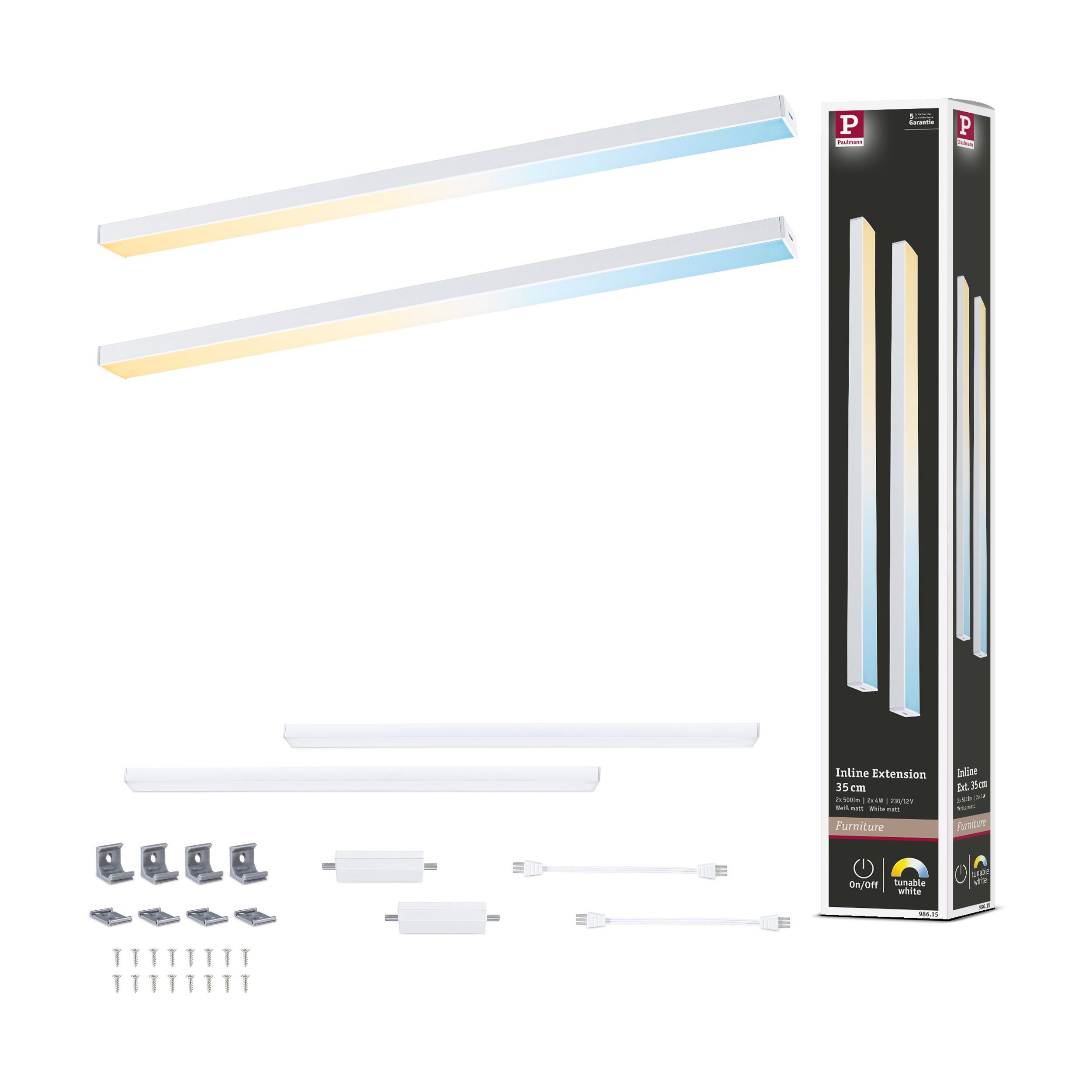 Paulmann LED Unterbauleuchte LED Unterschrankleuchte Inline Erweiterungsset Tunable White 2x4W 350x