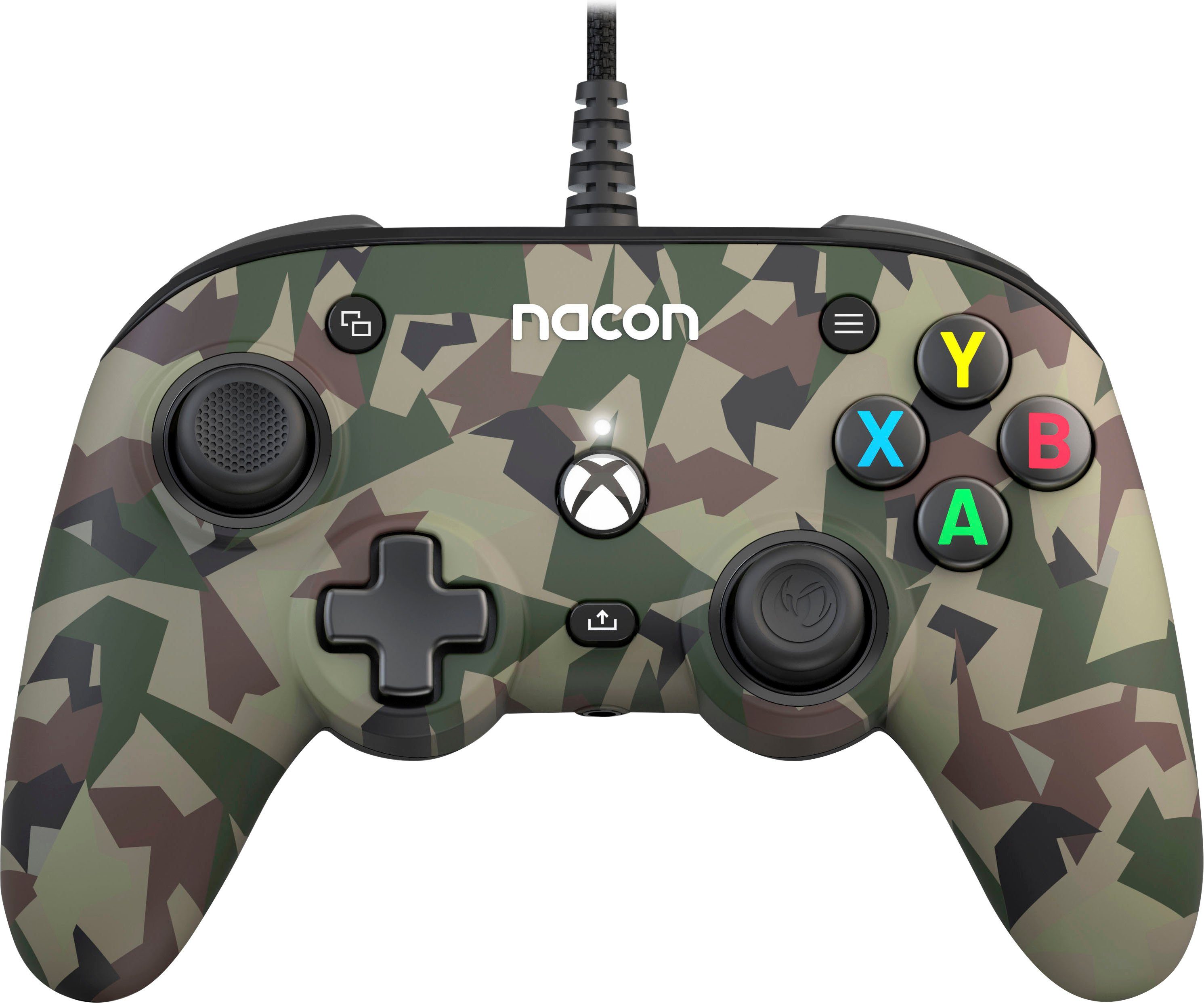 nacon NA010350 Xbox Compact Controller PRO, kabelgebunden, 3D-Klang Gaming-Controller (personalisierbar, camoflage forest)