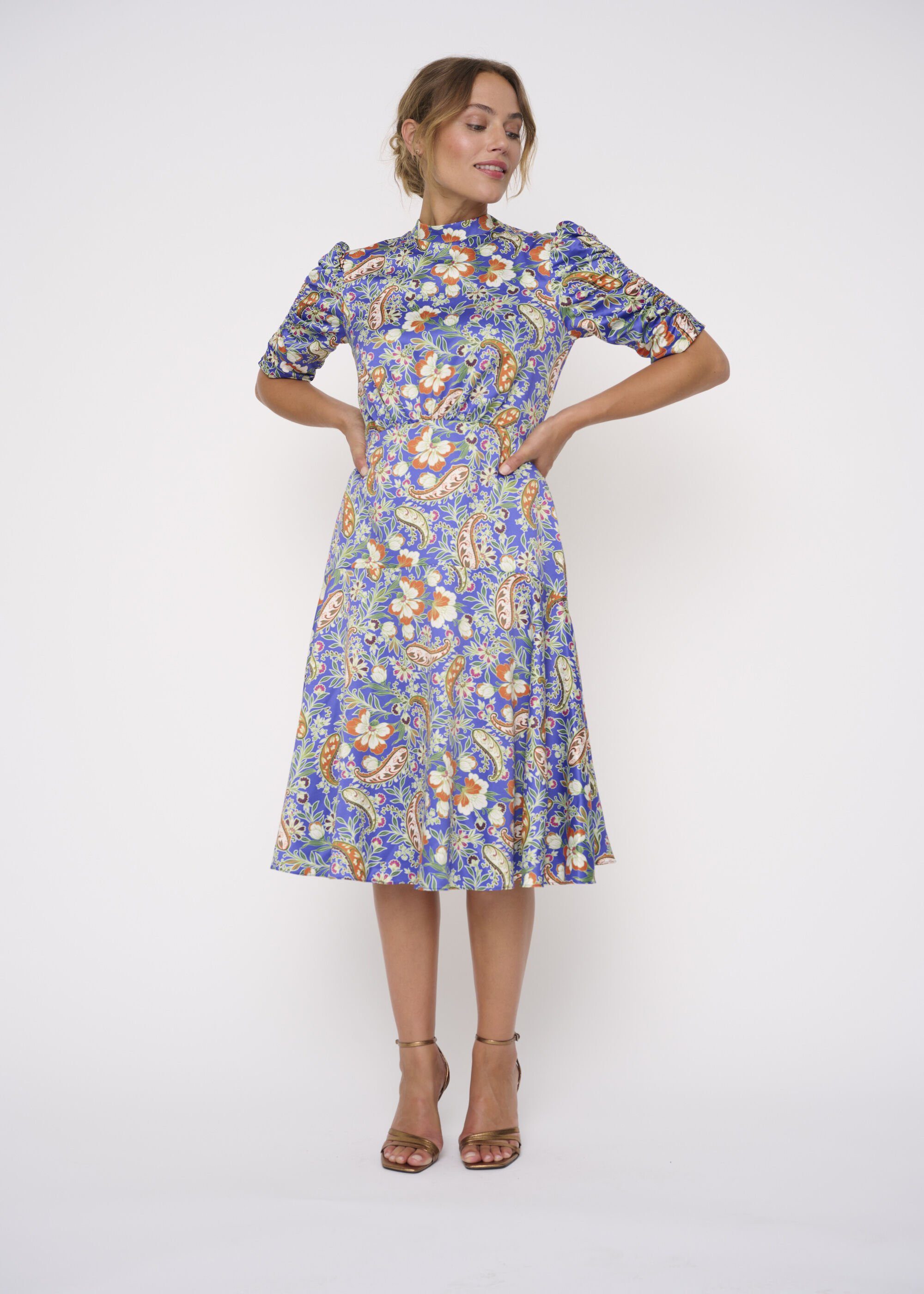 Kleo Abendkleid Ruffle Sleeve Midi Kleid günstig online kaufen