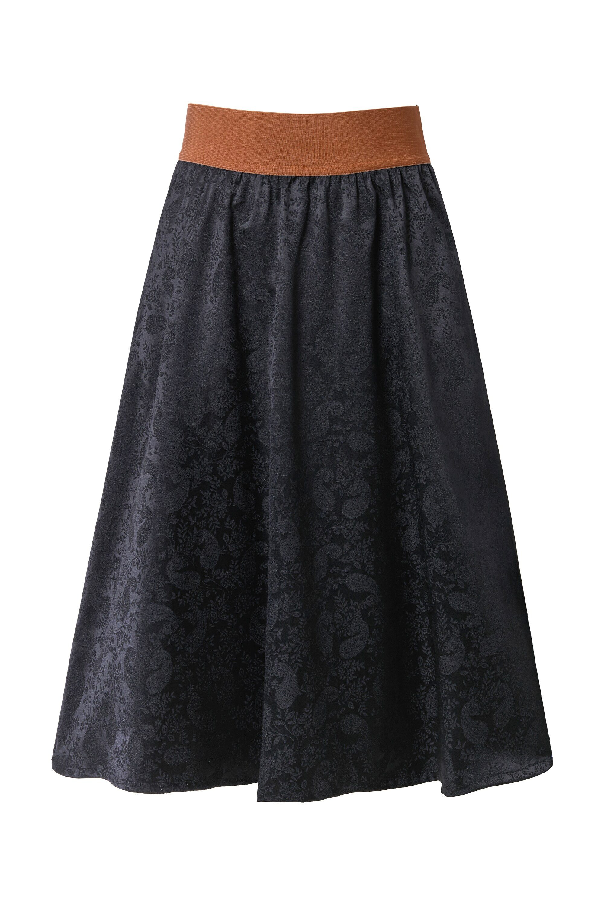 Ulla Popken Maxirock Trachten-Maxirock Jacquard Elastikbund Taschen günstig online kaufen