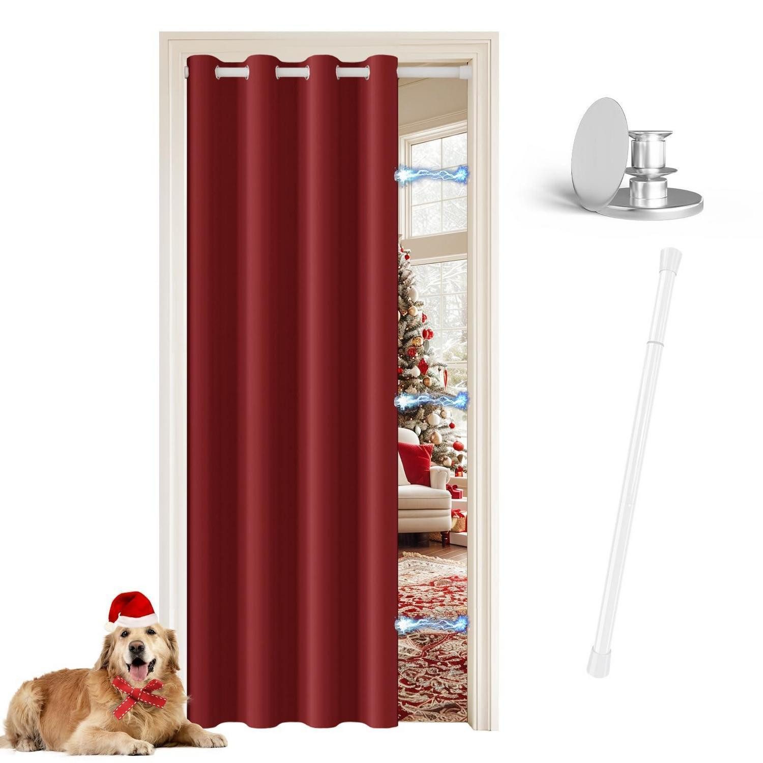 LuxusKollektion Türvorhang Türvorhang mit Stange Blickdicht H200x B132cm Weiß (1 St)